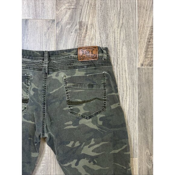 Raw X Standard Straight Leg Rock Military Green Camo Jeans Size 36/30 - Picture 8 of 12